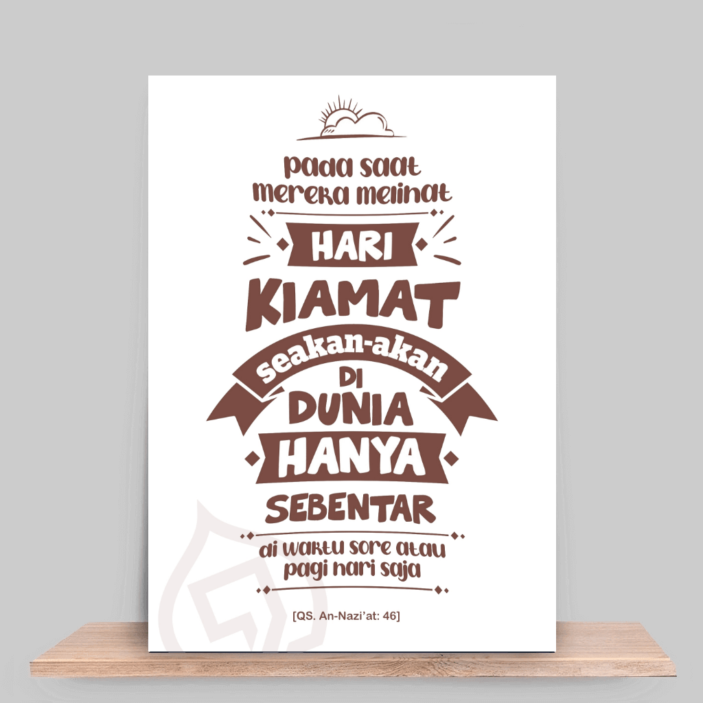 Pada hari mereka melihat hari berbangkit itu, mereka merasa seakan-akan tidak tinggal (di dunia) melainkan (sebentar saja) di waktu sore atau pagi hari